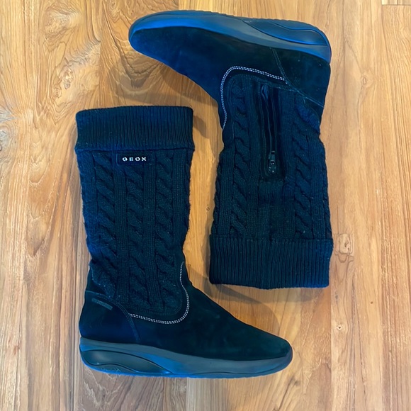 Geox Shoes - GEOX Suede Knitted Boots Women Size 8.5